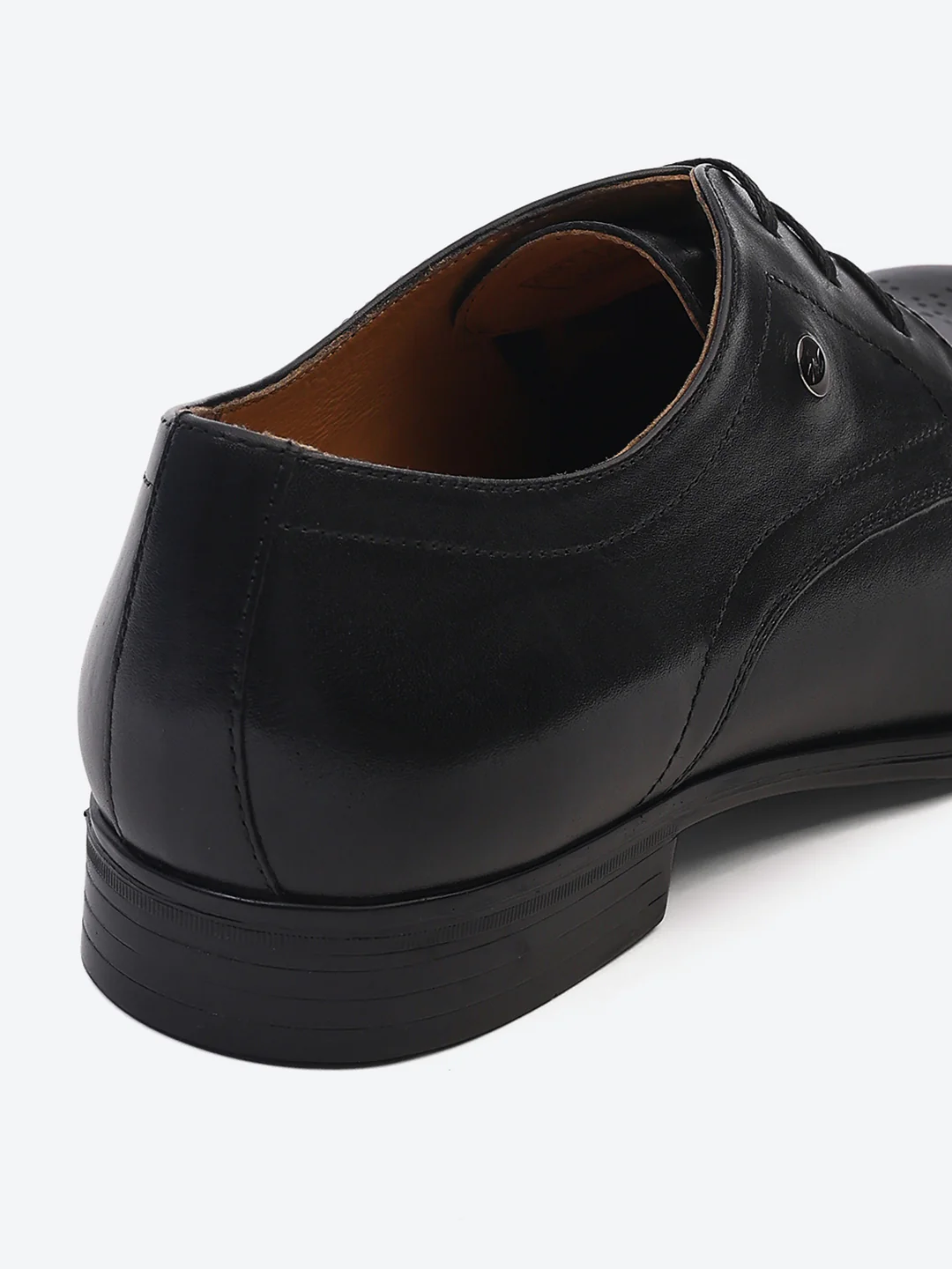 Men Black Lace Up Genuine Leather Formal Shoes - Image 9