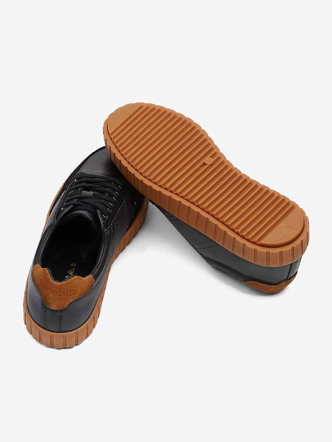Men Black Lace Up Genuine Leather Sneaker - Image 8