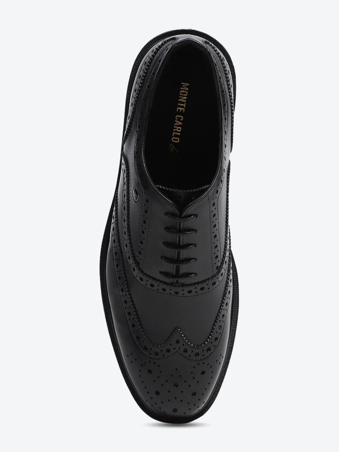 Men Black Lace Up Leather Formal Oxfords - Image 6
