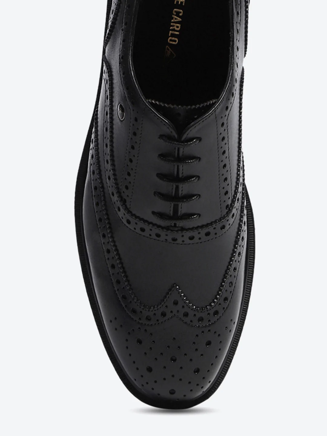 Men Black Lace Up Leather Formal Oxfords - Image 7