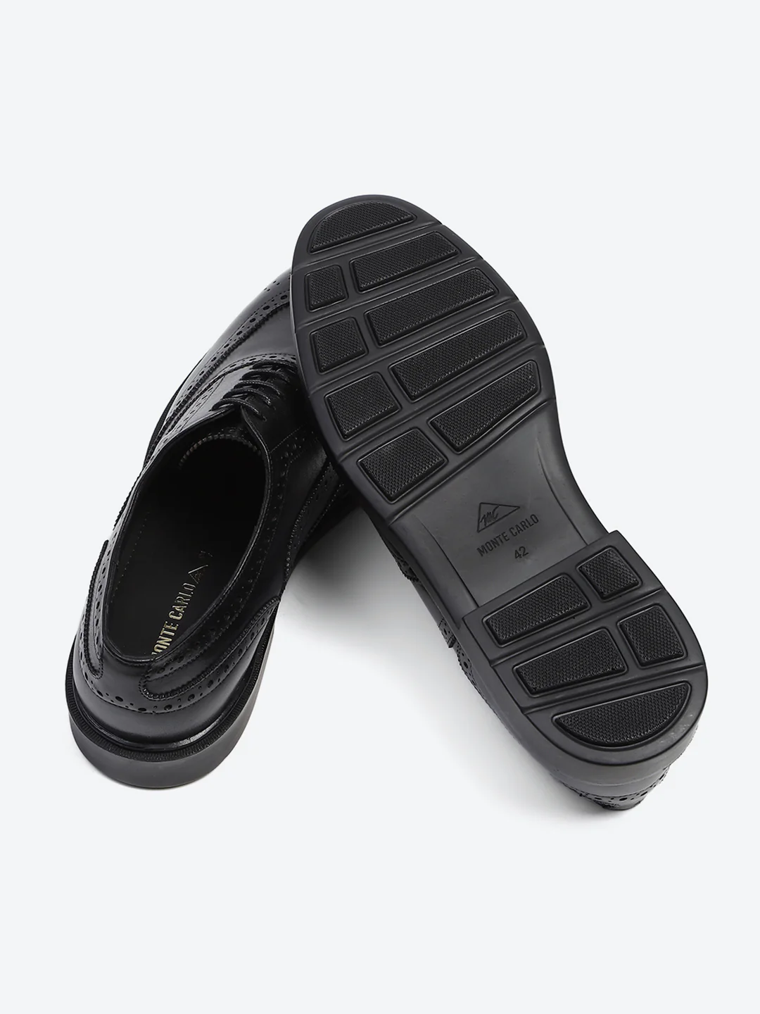 Men Black Lace Up Leather Formal Oxfords - Image 8