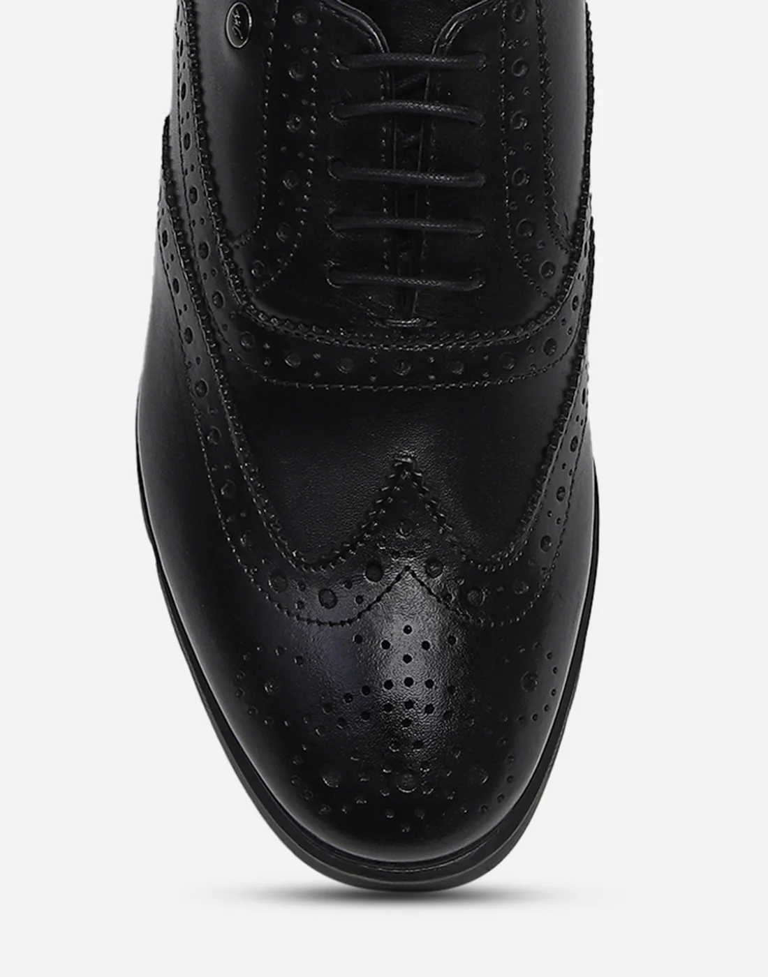 Men Black Lace Up Genuine Leather Formal Brogues - Image 7