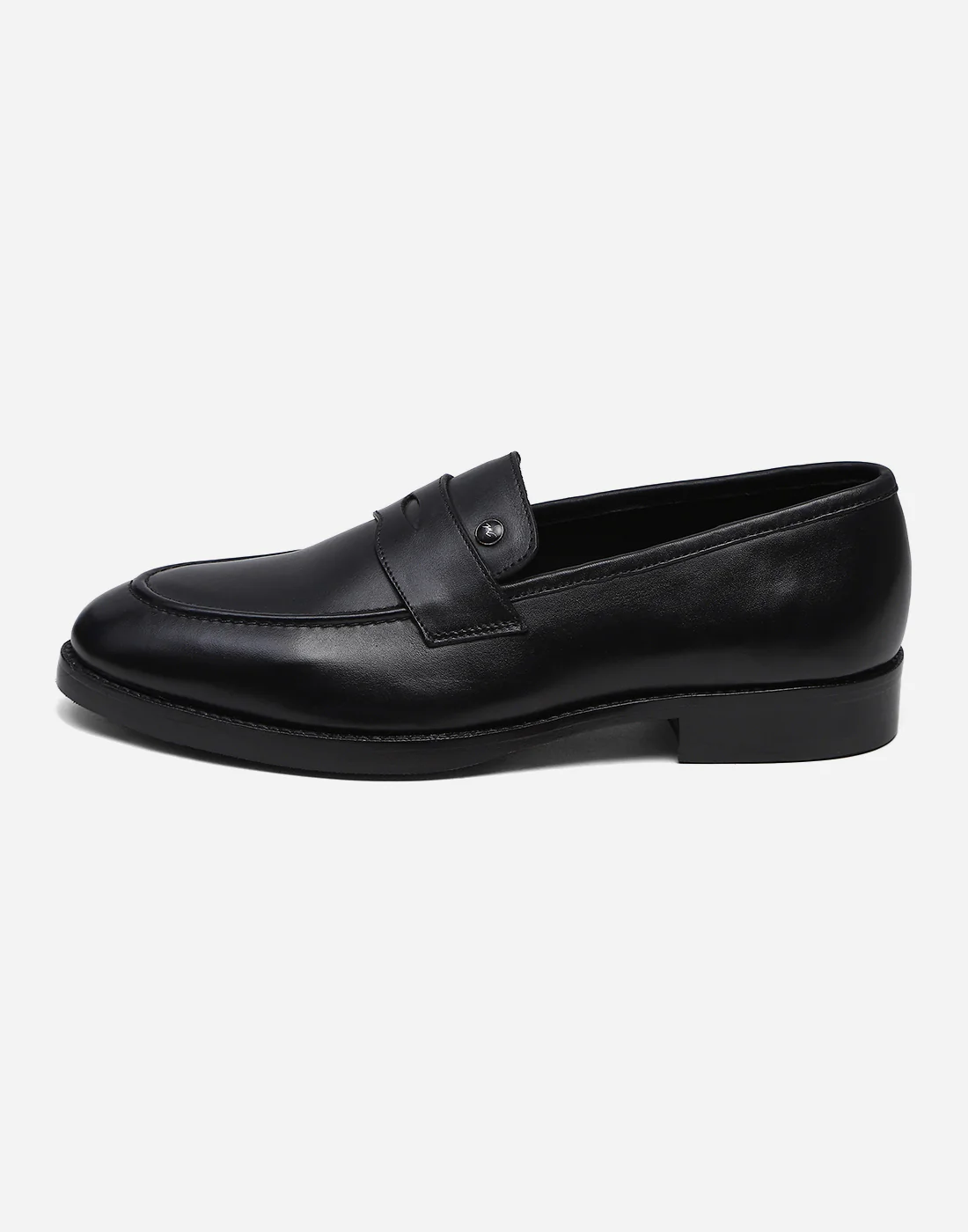 Men Black Slip on Genuine Leather Loafers - Image 3