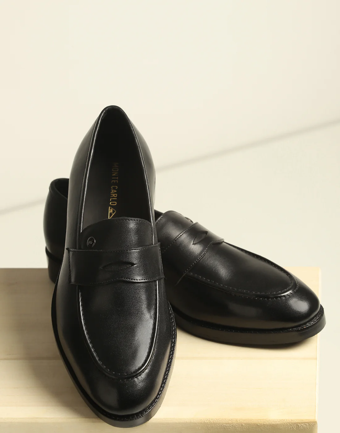 Men Black Slip on Genuine Leather Loafers - Image 7