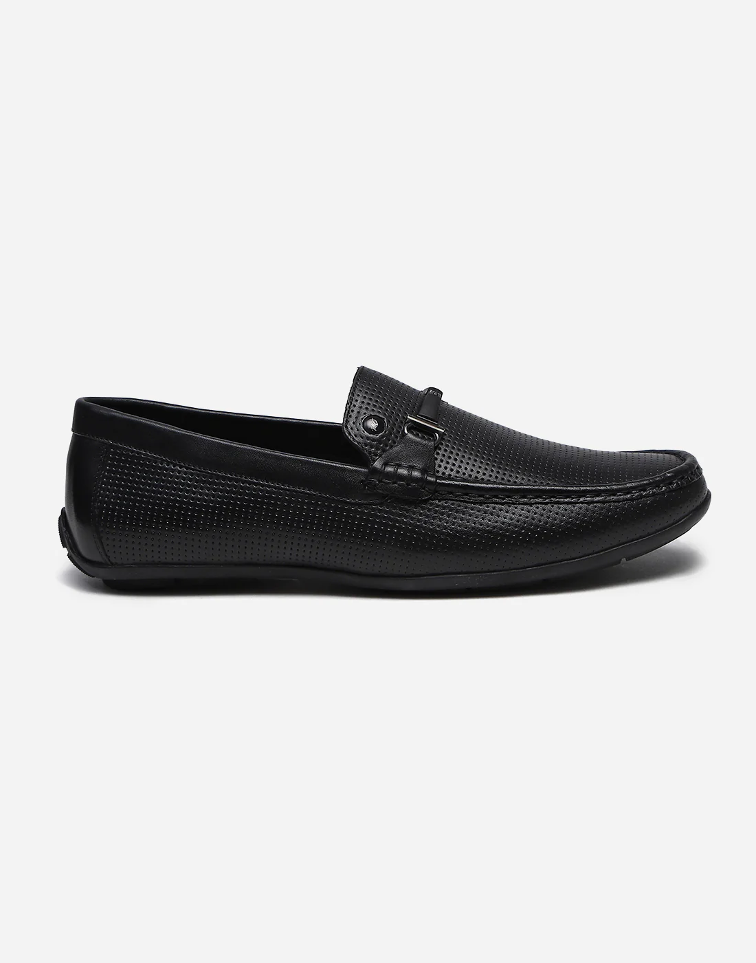Men Black Slip on Genuine Leather Penny Loafers - Image 3
