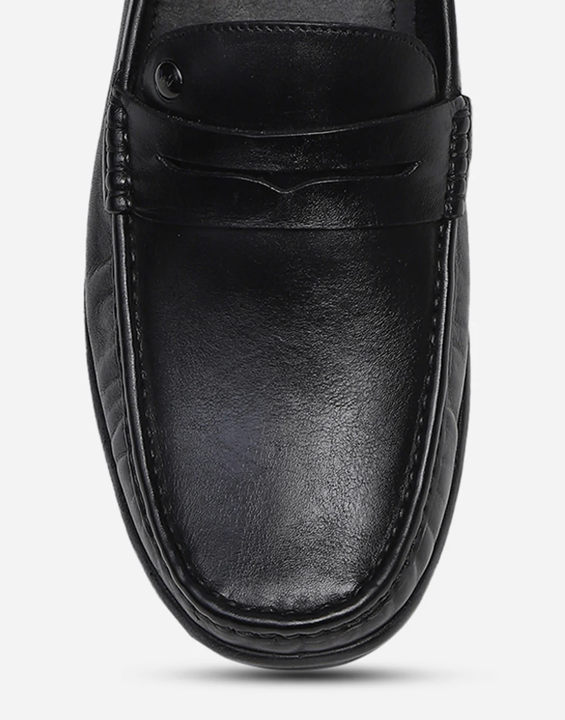 Men Black Slip on Genuine Leather Penny Loafers - Image 7