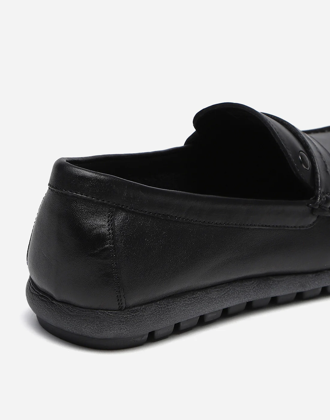 Men Black Slip on Genuine Leather Penny Loafers - Image 8