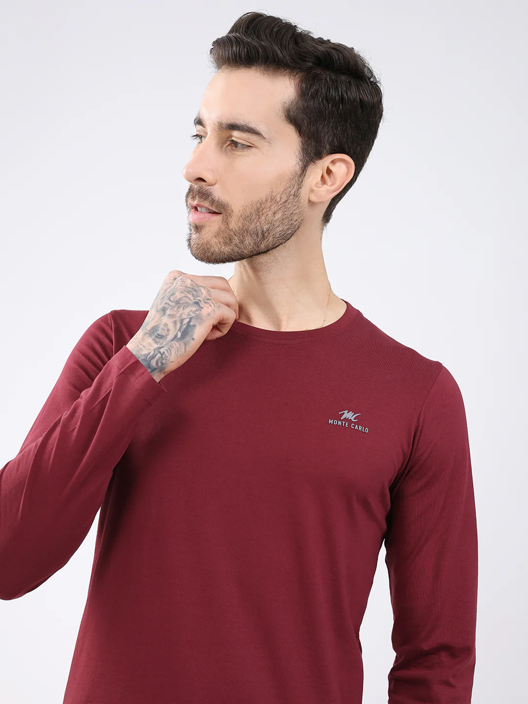 Men Black & Maroon Solid Round Neck Full Sleeve T-Shirt (Pack of 2) - Image 10