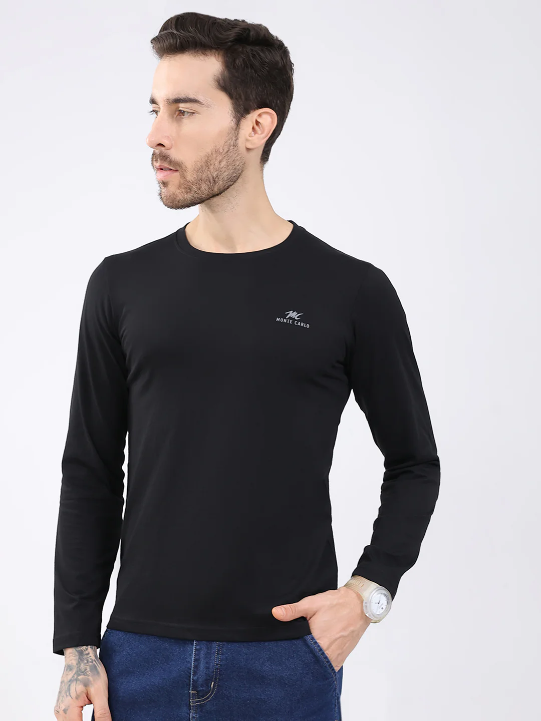 Men Black & Maroon Solid Round Neck Full Sleeve T-Shirt (Pack of 2) - Image 8