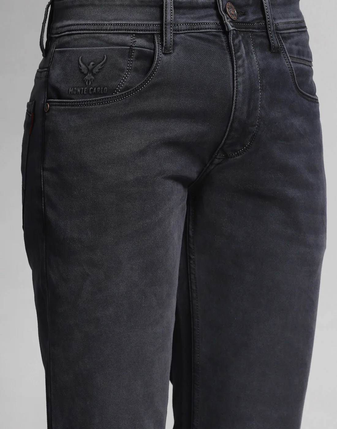 Men Black Normal Wash Straight Fit Denim - Image 4