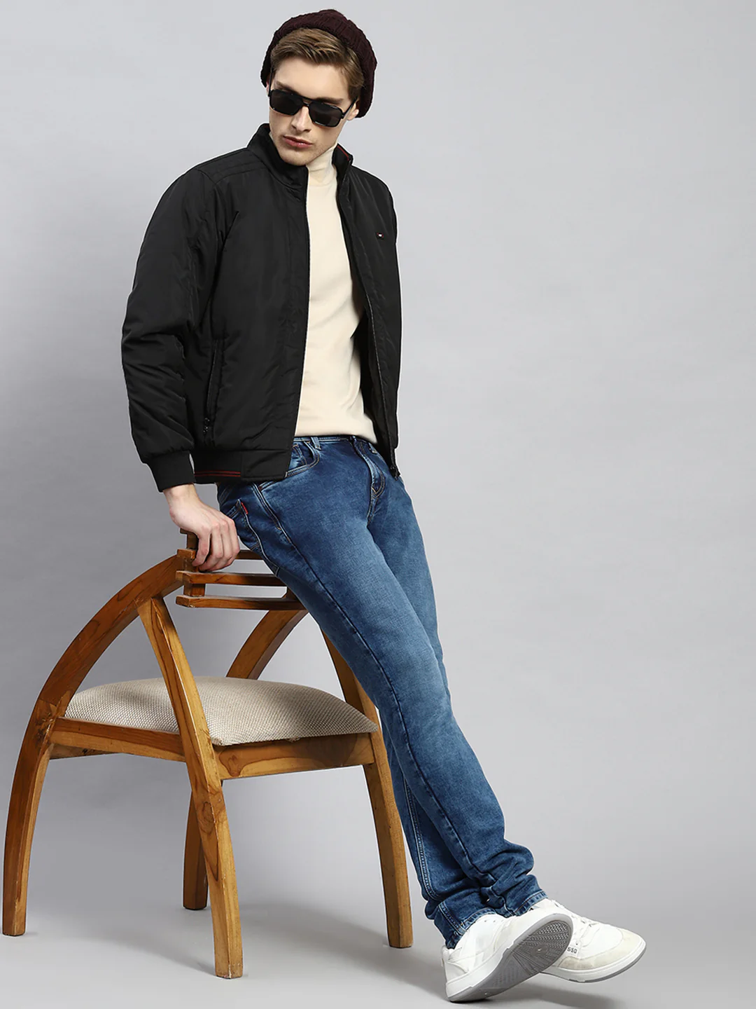 Men Black Plain Jacket