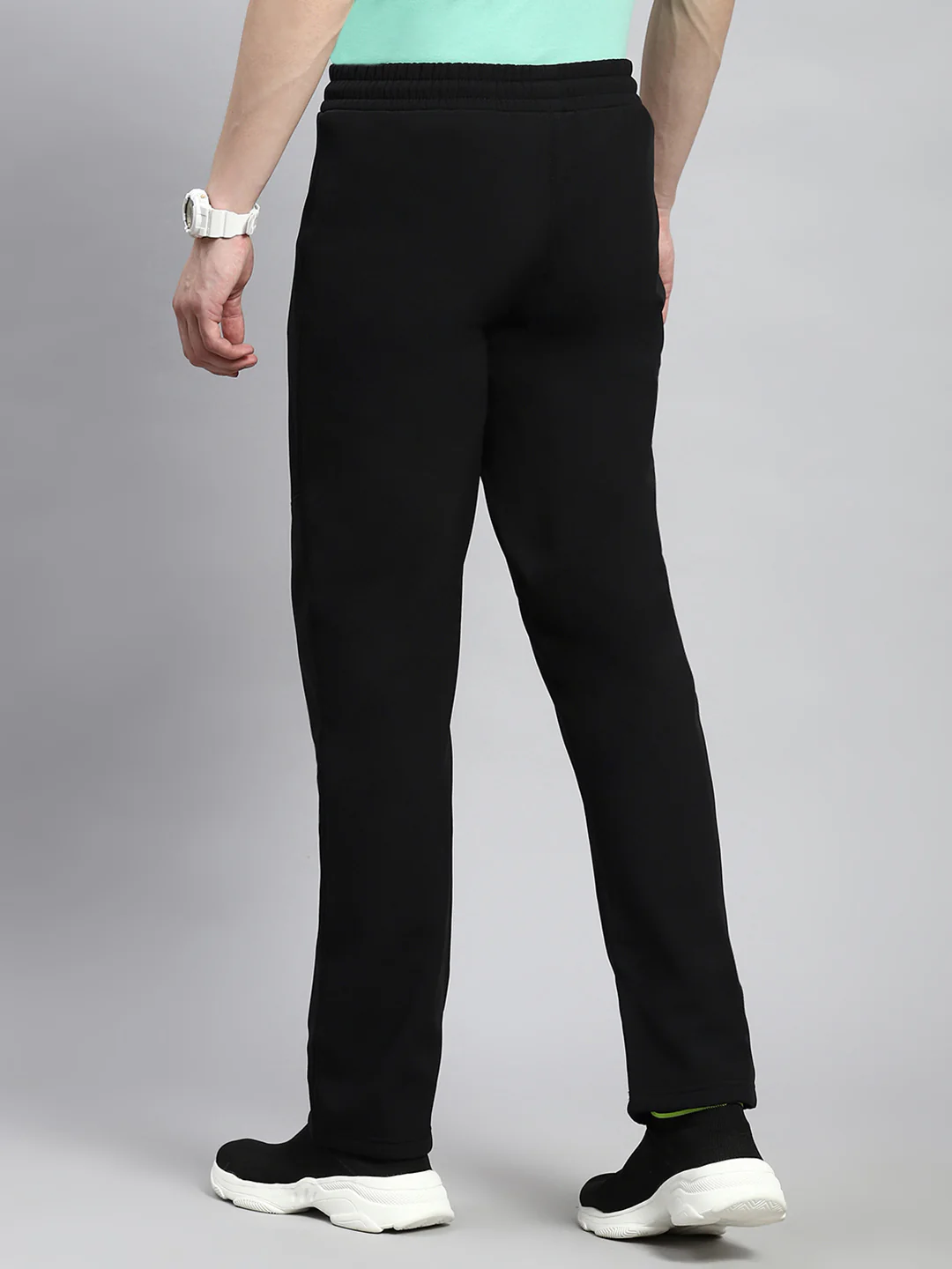 Men Black Plain Winter Lower - Image 5