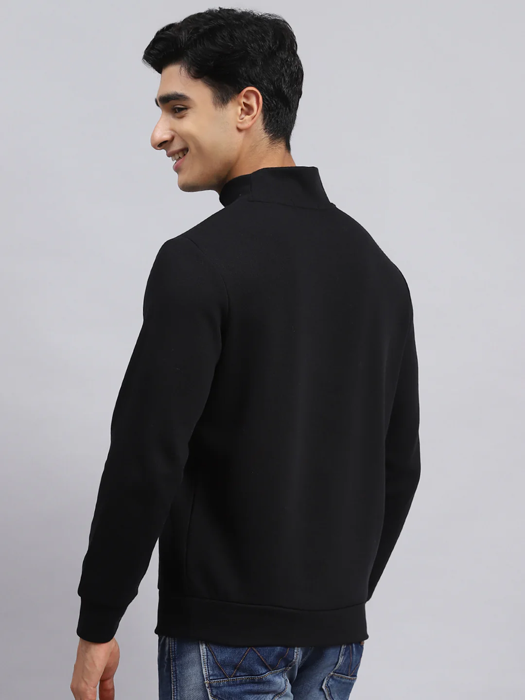 Men Black Plain T-Shirt - Image 5