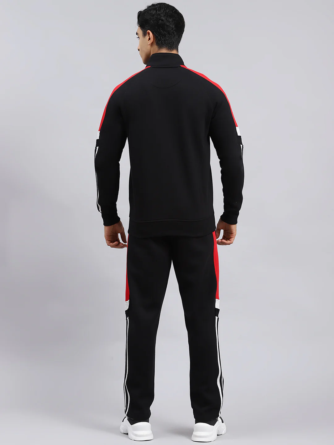 Men Black Plain Tracksuit - Image 5