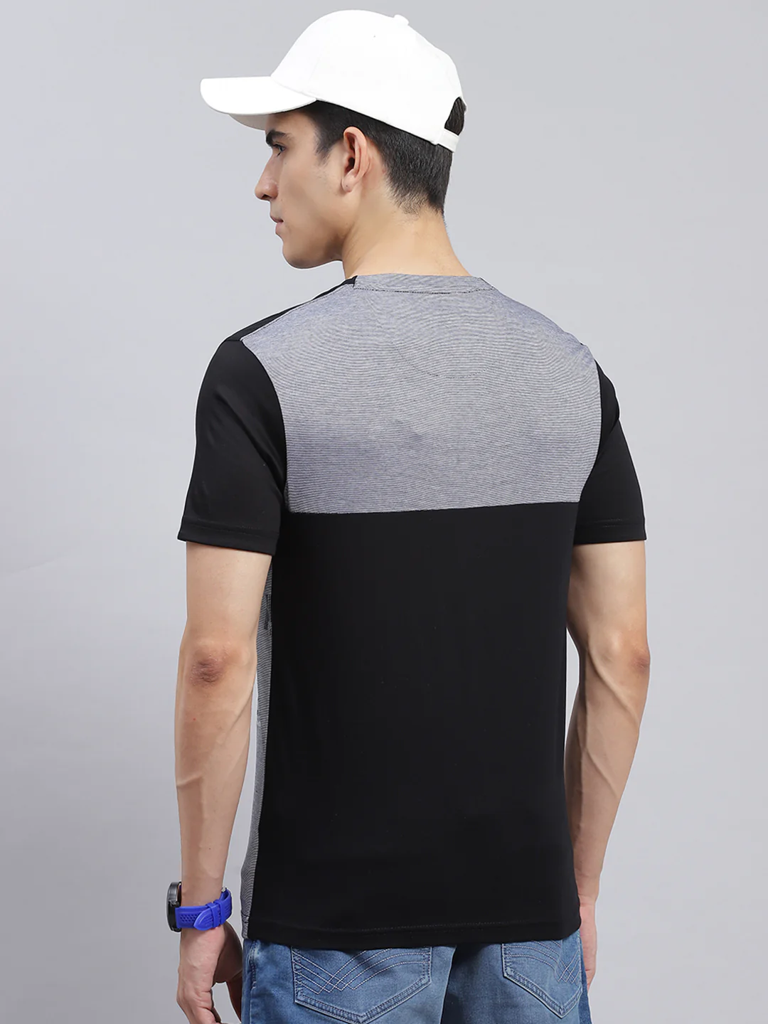 Men Black Printed Cotton Blend T-Shirt - Image 5