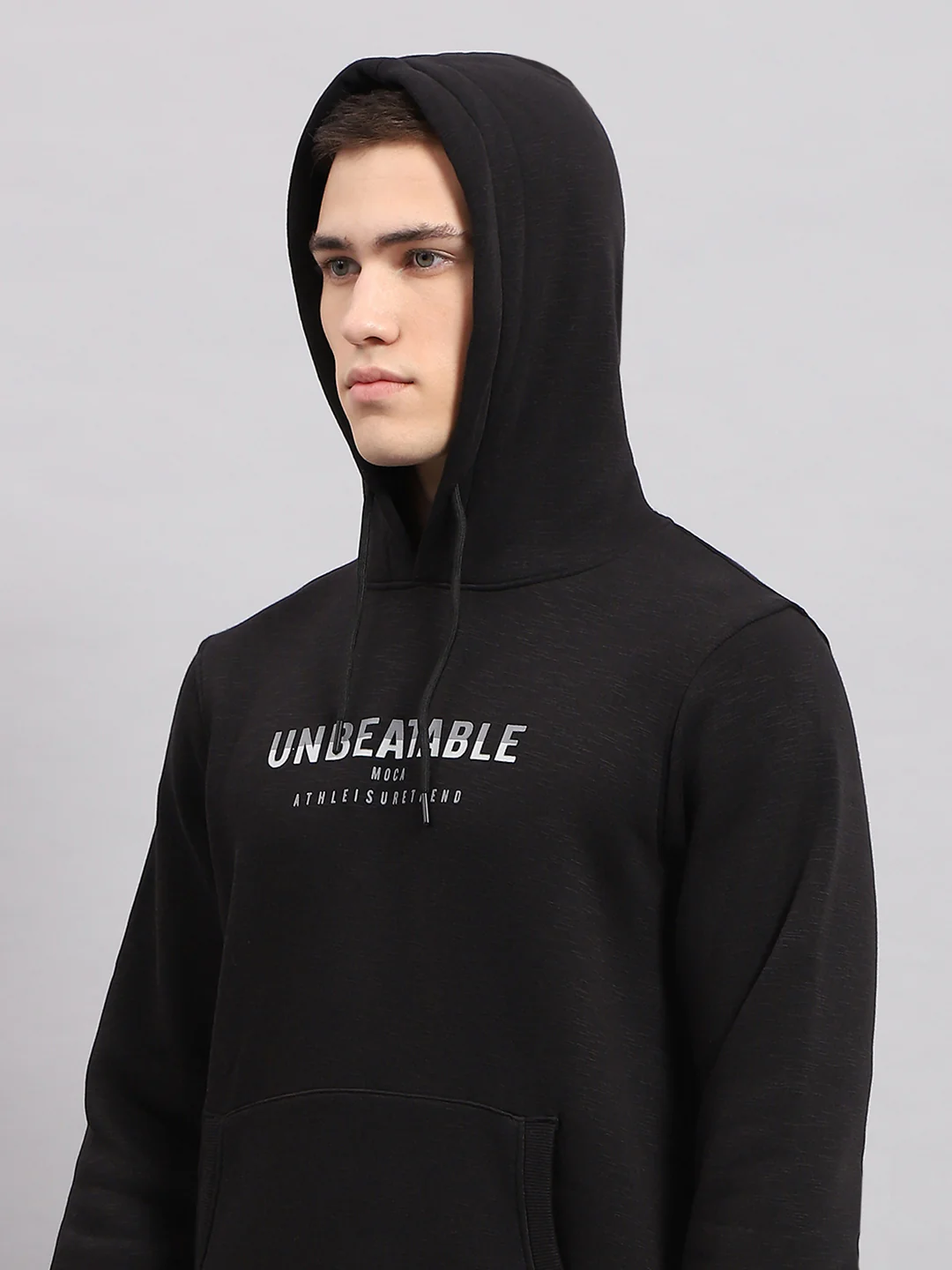 Men Black Printed Hooded Full Sleeve Sweatshirt - Image 8