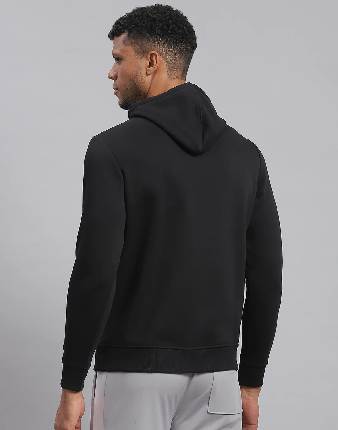 Rock.it Men Black Printed Hooded Full Sleeve Sweatshirt - Image 6