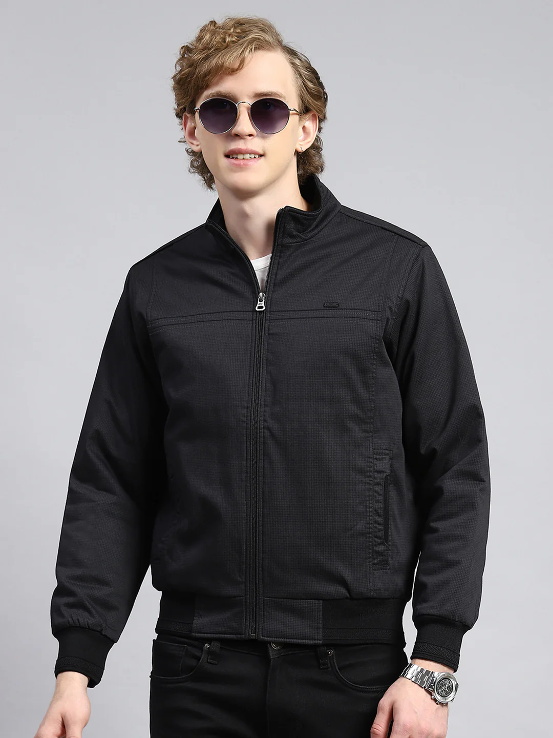 Men Black Printed Jacket - Image 2
