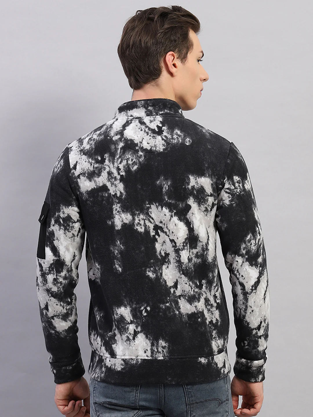 Rock.it Men Black Printed Mock Neck Full Sleeve Sweatshirt - Image 5