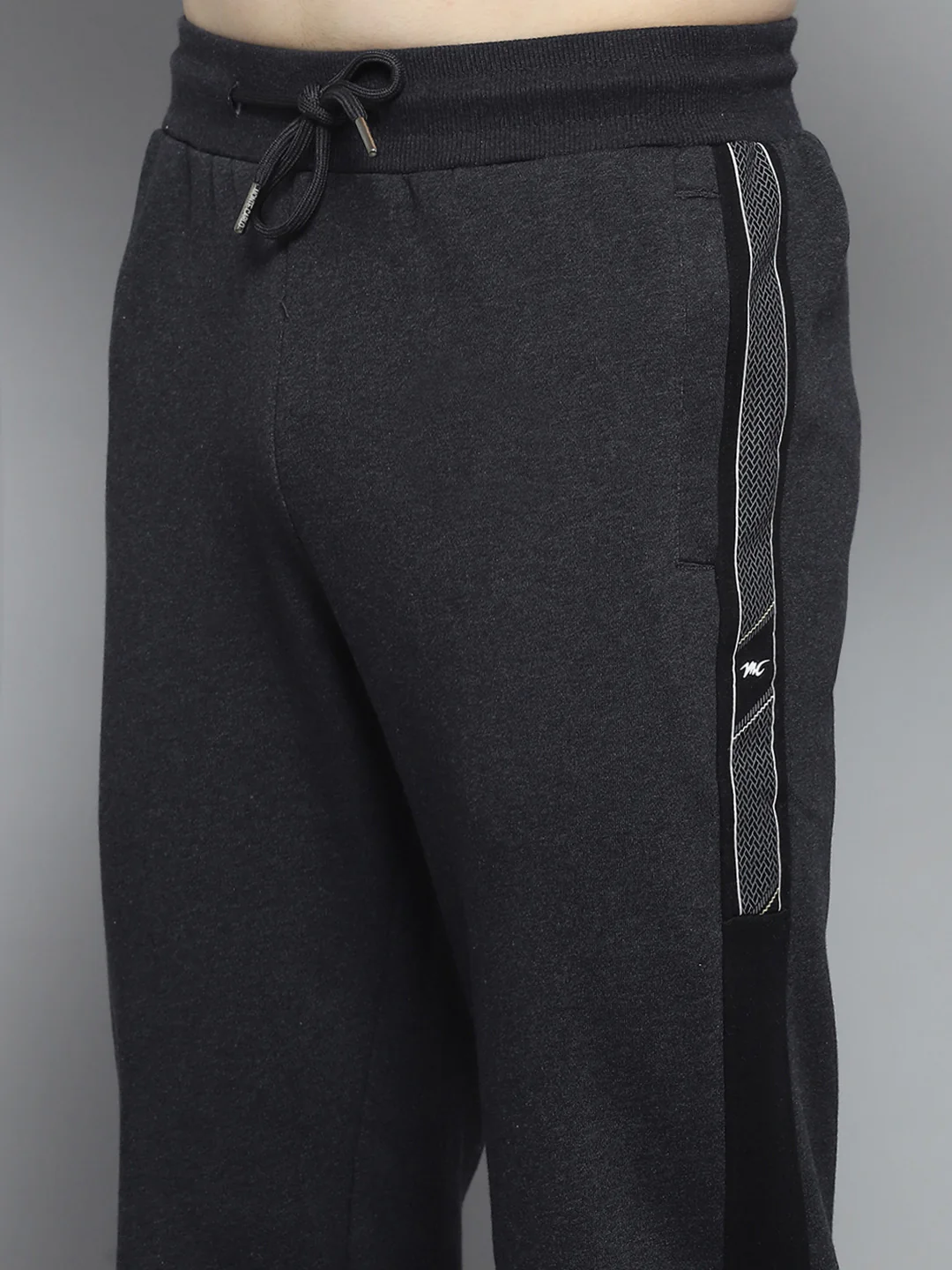 Men Black Printed Mock Neck Full Sleeve Winter Tracksuit - Image 8