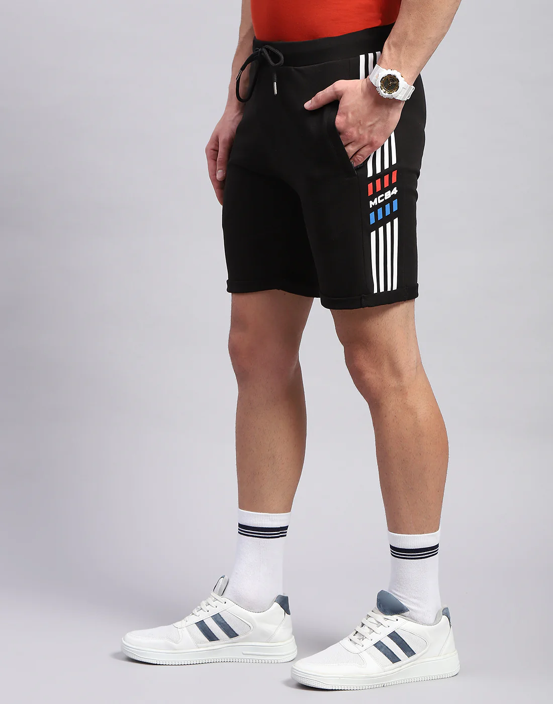 Men Black Printed Regular Fit Bermuda - Image 3