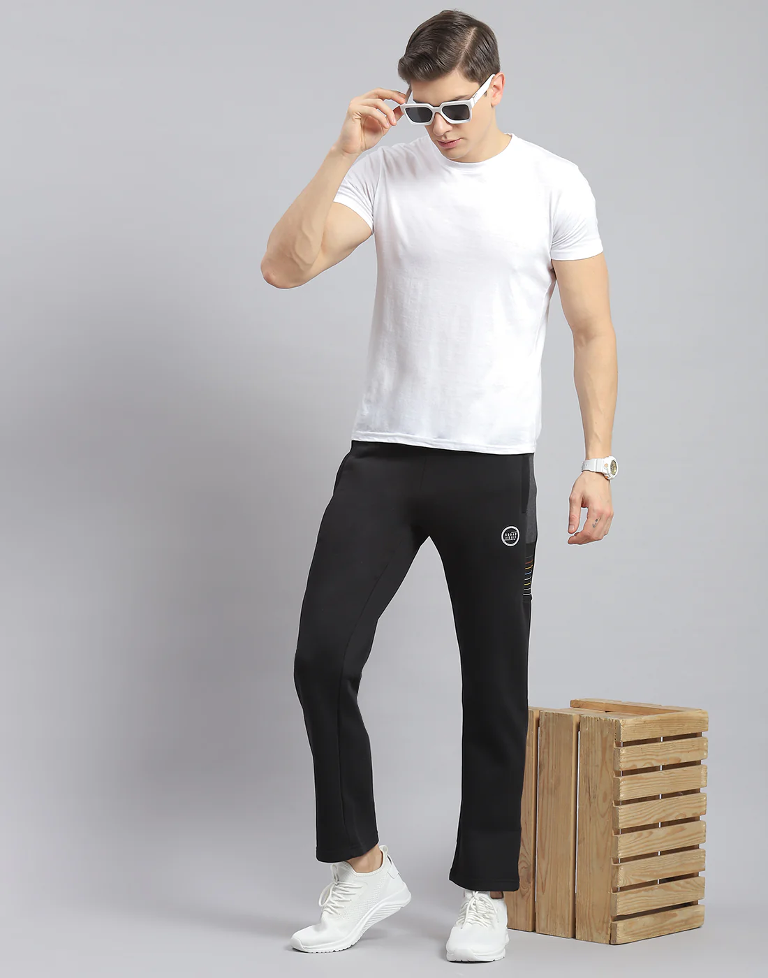 Men Black Printed Regular Fit Winter Lower - Image 2