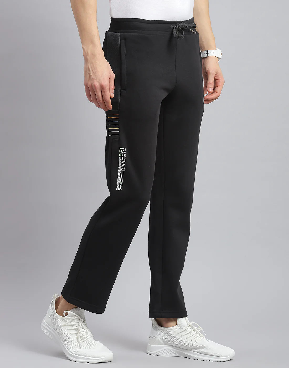 Men Black Printed Regular Fit Winter Lower - Image 4