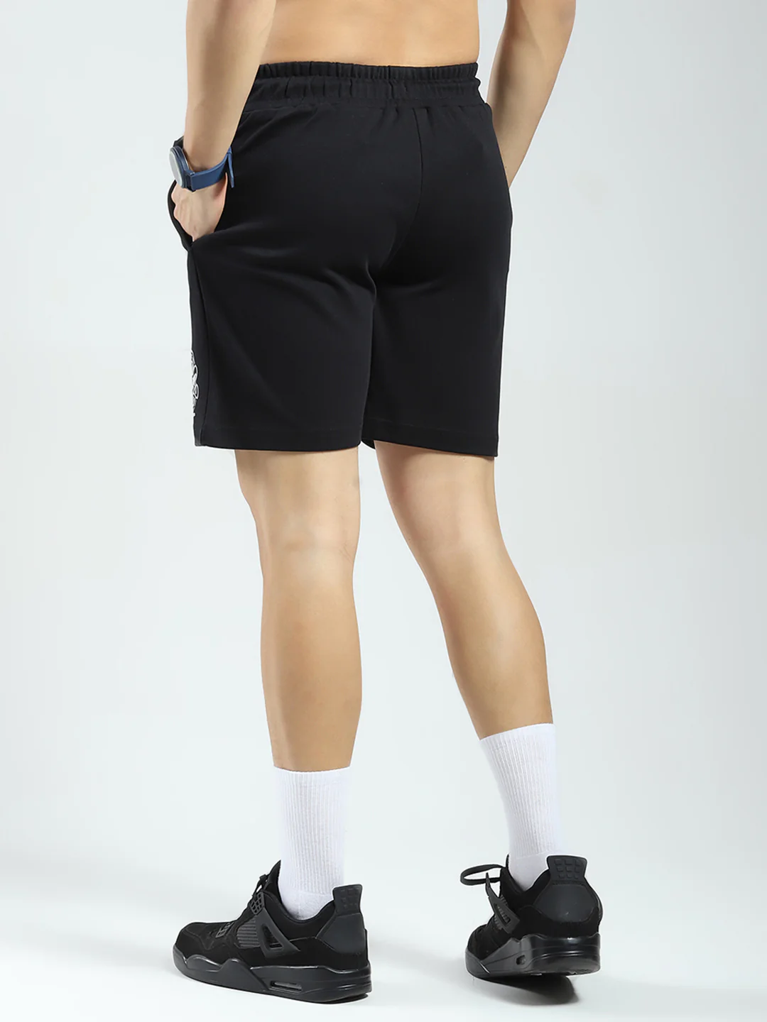 Rock.it Men Black Printed Regular Fit Shorts - Image 5