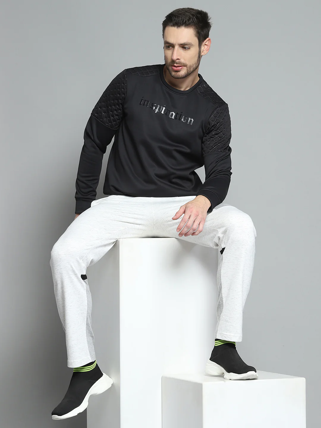 Rock.it Men Black Printed Round Neck Full Sleeve Sweatshirt - Image 2