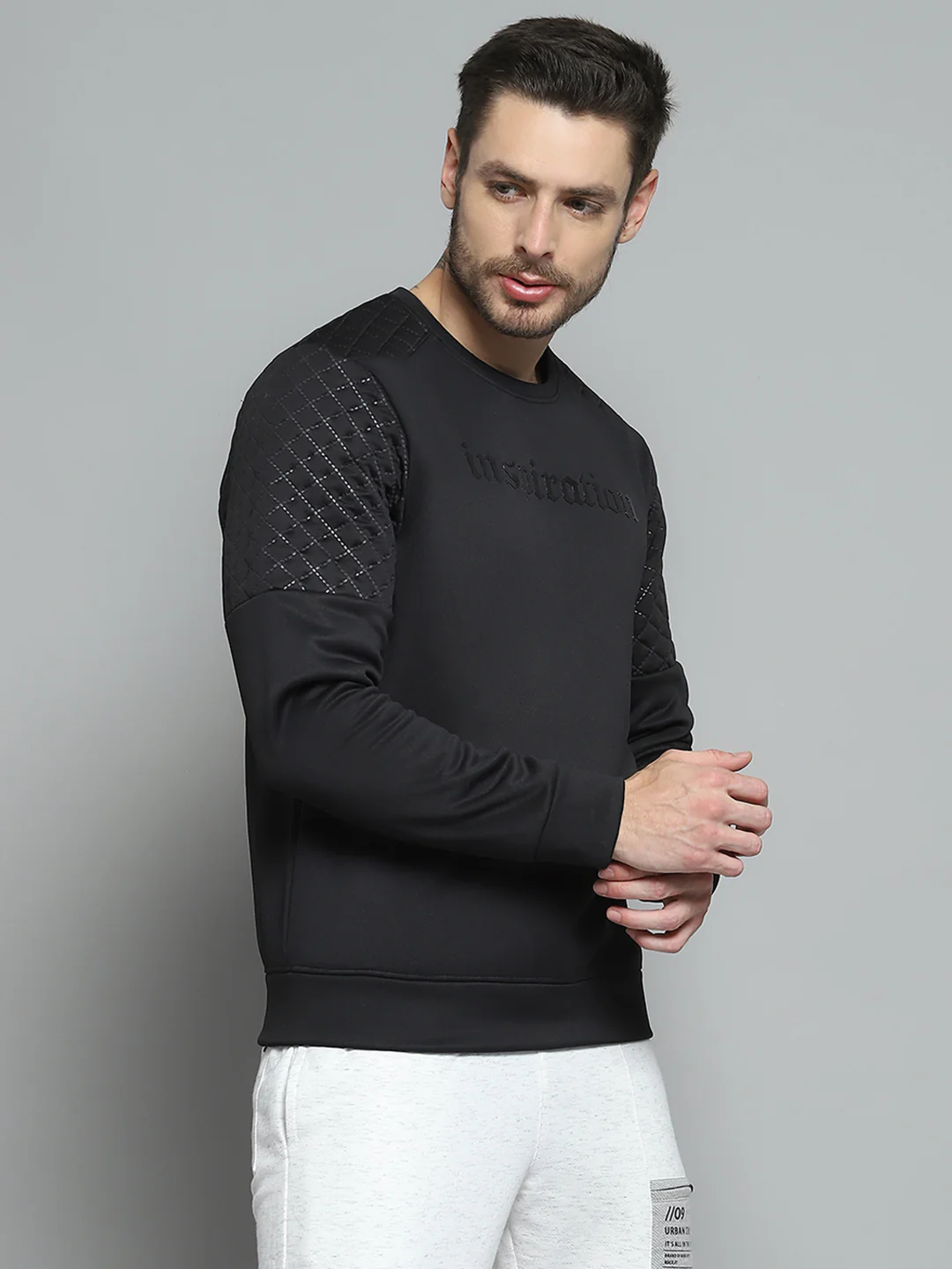 Rock.it Men Black Printed Round Neck Full Sleeve Sweatshirt - Image 4
