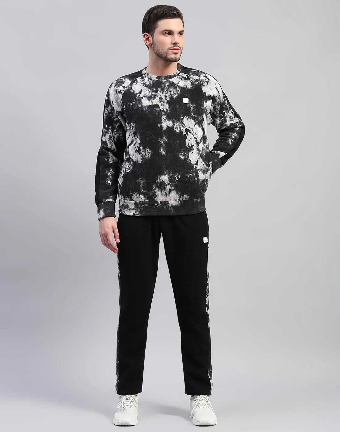 Rock.it Men Black Printed Round Neck Full Sleeve Tracksuit - Image 2