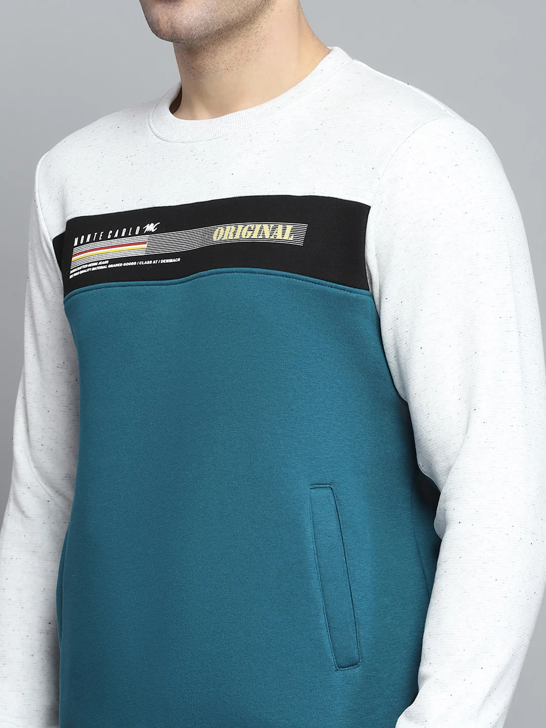 Men Black Printed Round Neck Full Sleeve Winter Tracksuit - Image 7