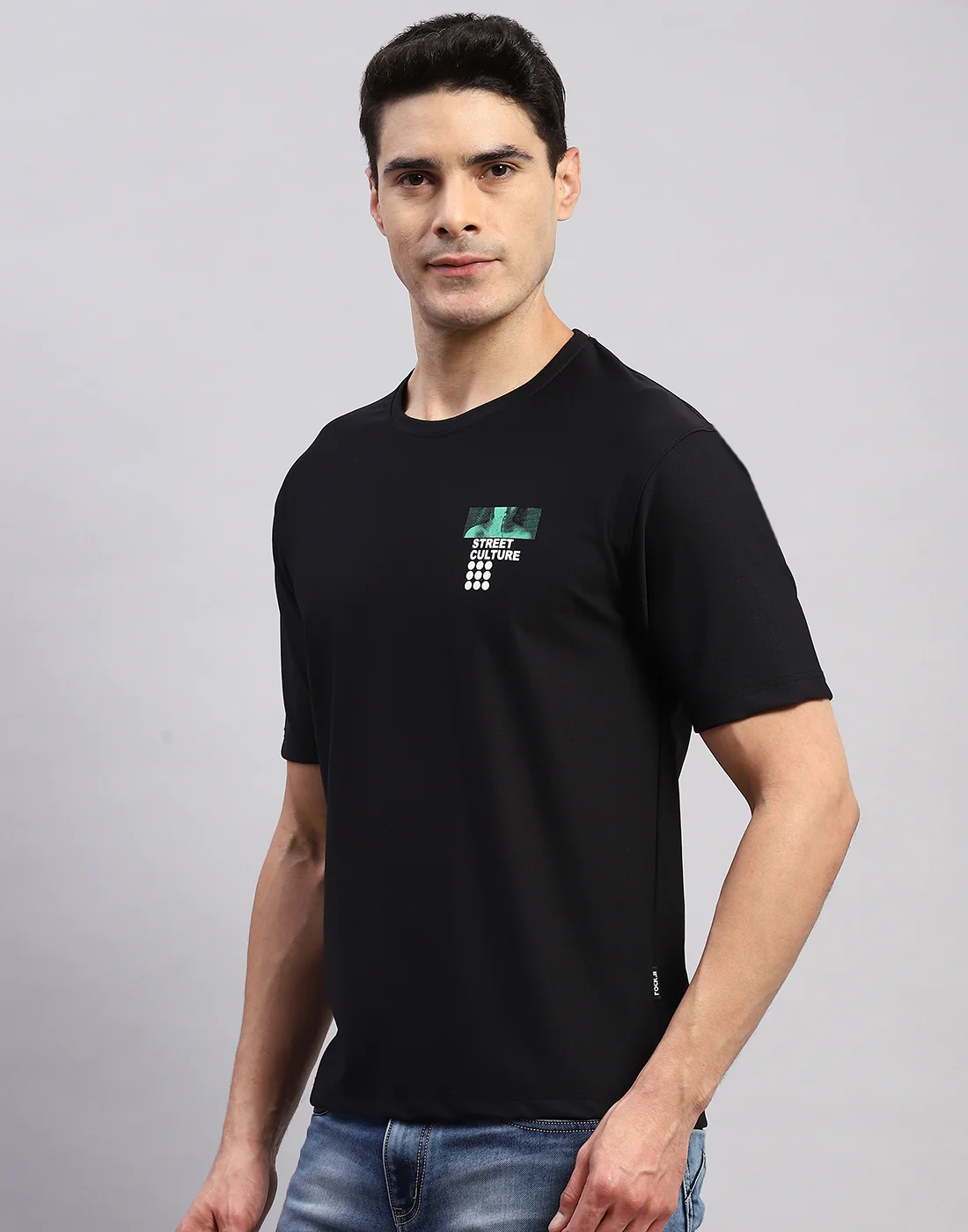 Rock.it Men Black Printed Round Neck Half Sleeve T-Shirt - Image 4