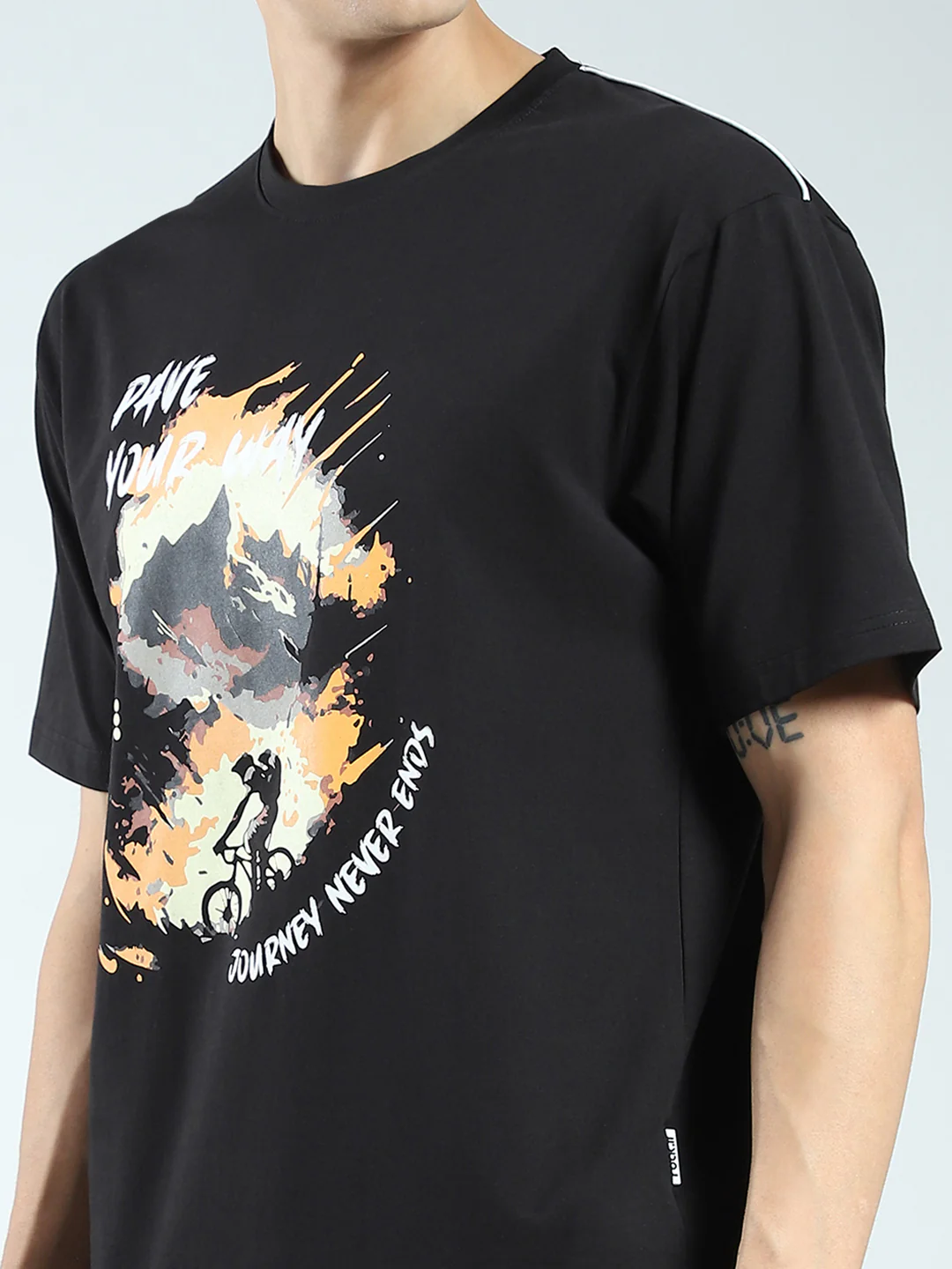 Rock.it Men Black Printed Round Neck Half Sleeve T-Shirt - Image 7
