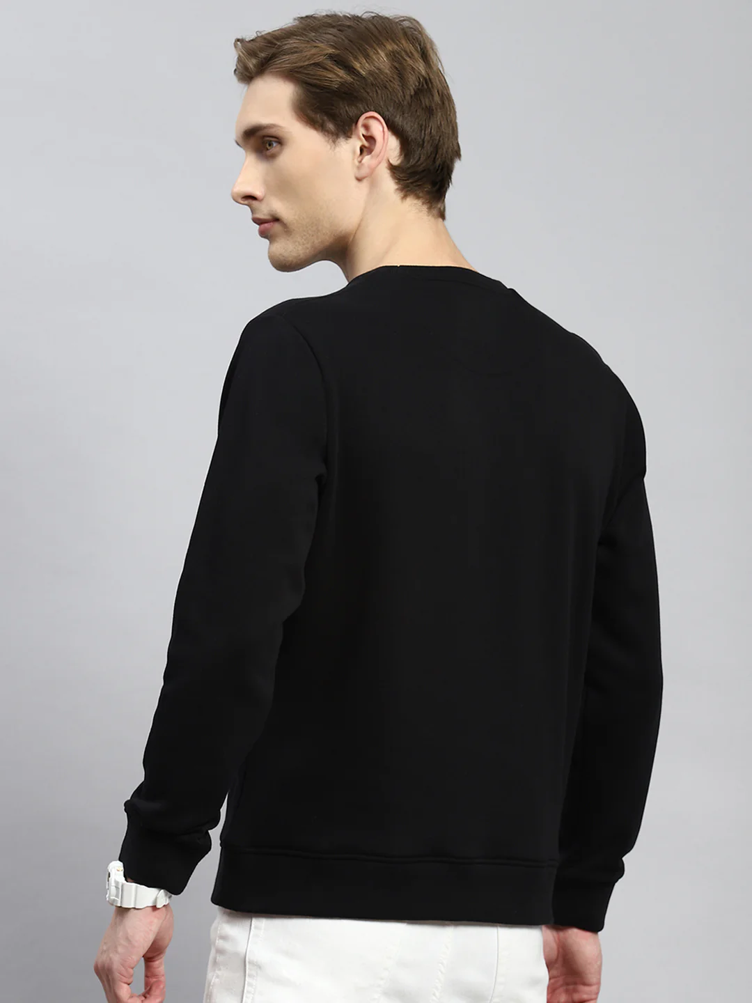 Men Black Printed Sweatshirt - Image 5