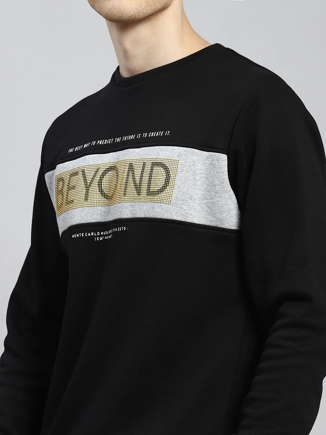 Men Black Printed Sweatshirt - Image 6