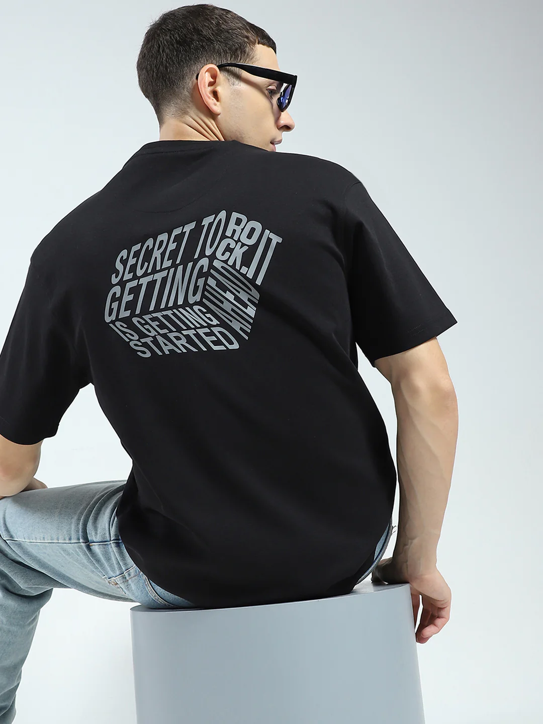 Rock.it Men Black Printed Round Neck Half Sleeve T-Shirt - Image 6