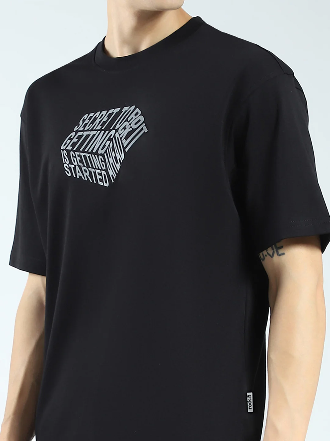 Rock.it Men Black Printed Round Neck Half Sleeve T-Shirt - Image 7