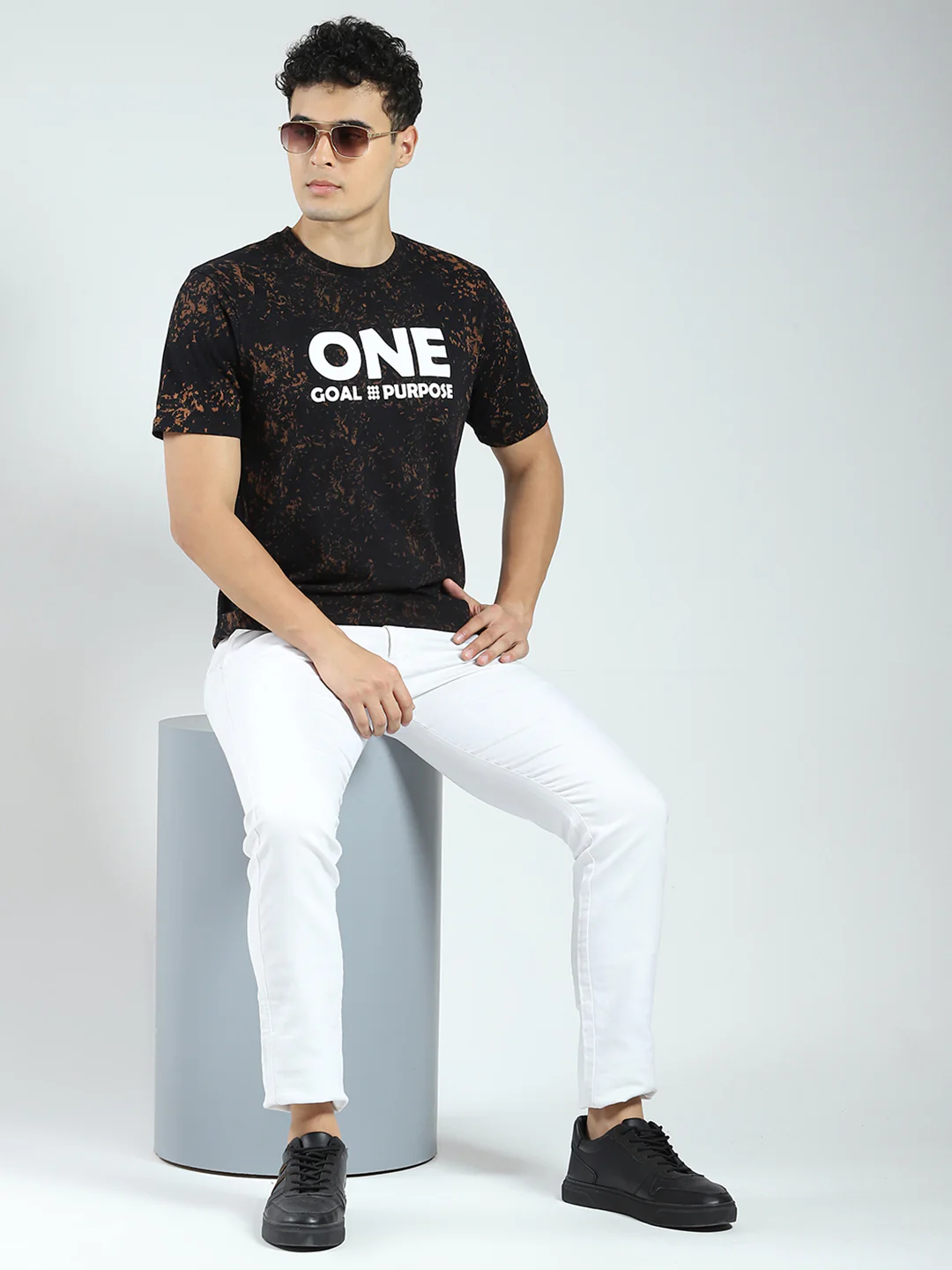 Rock.it Men Black Printed Round Neck Half Sleeve T-Shirt - Image 2