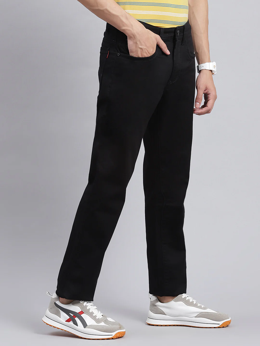 Men Black Regular Fit Denim - Image 3