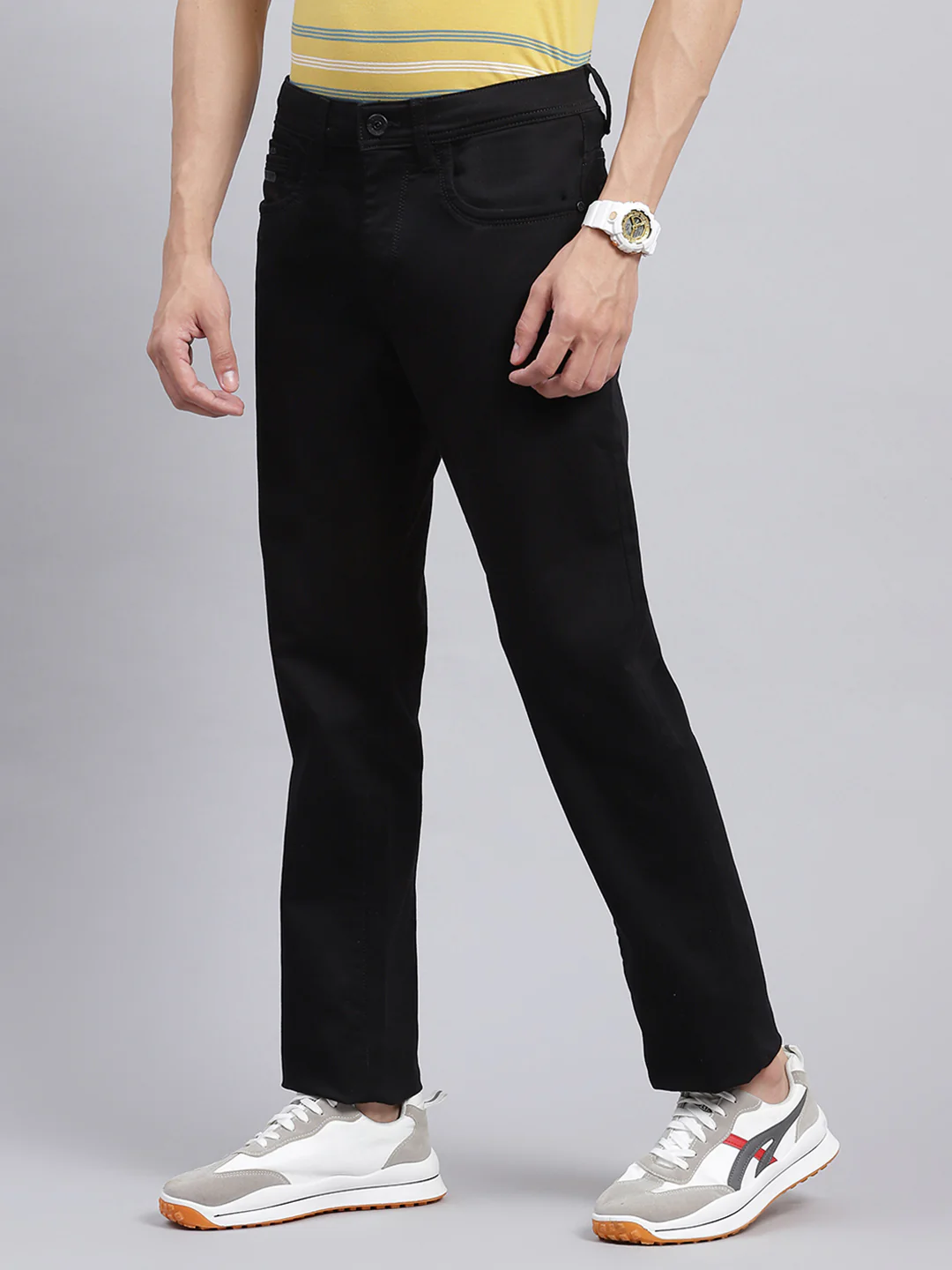 Men Black Regular Fit Denim - Image 4