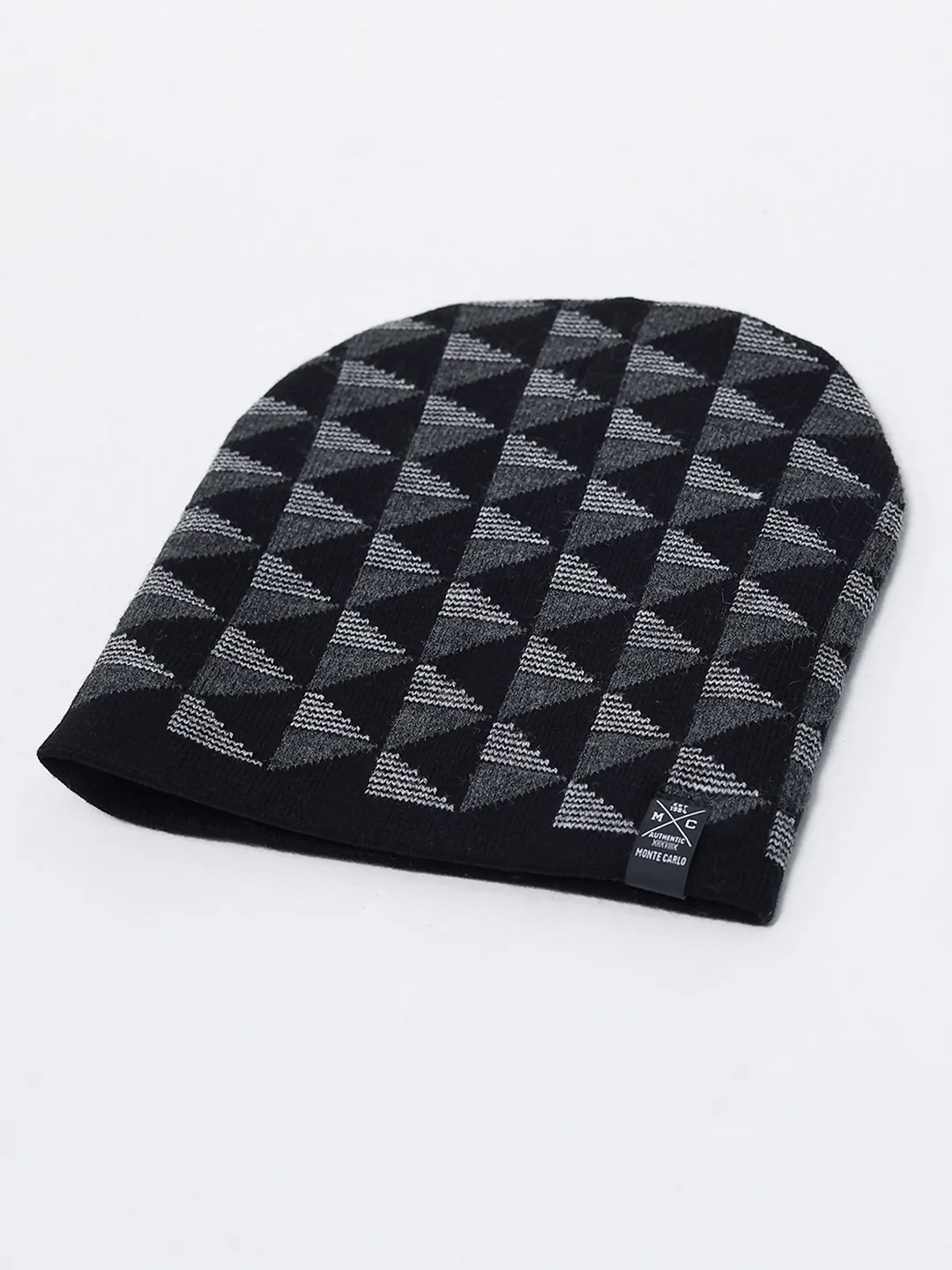 Men Black Self Design Blend Wool Cap - Image 6