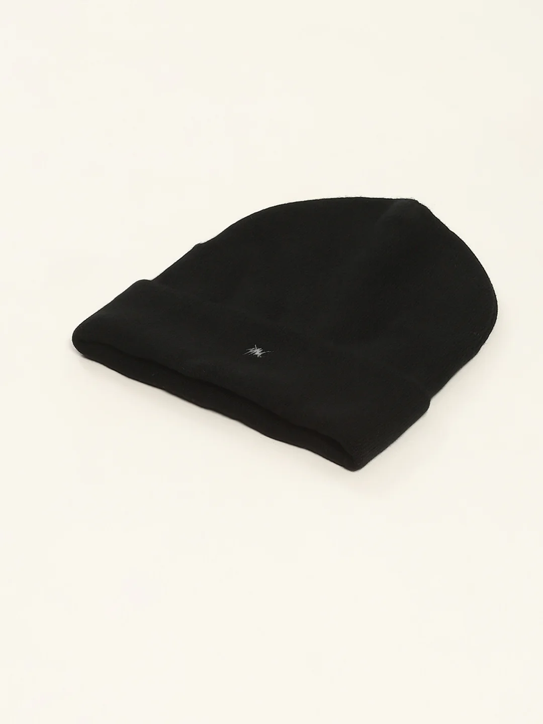 Men Black Self Design Cap - Image 6