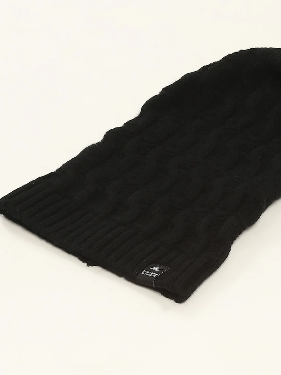 Men Black Self Design Cap - Image 7