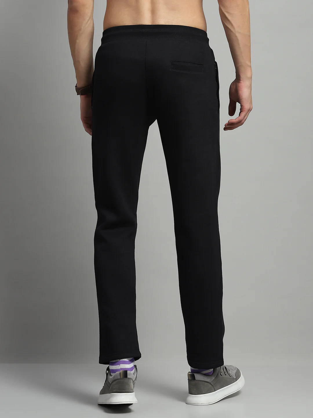 Luxuria Men Black Self Design Lower - Image 5