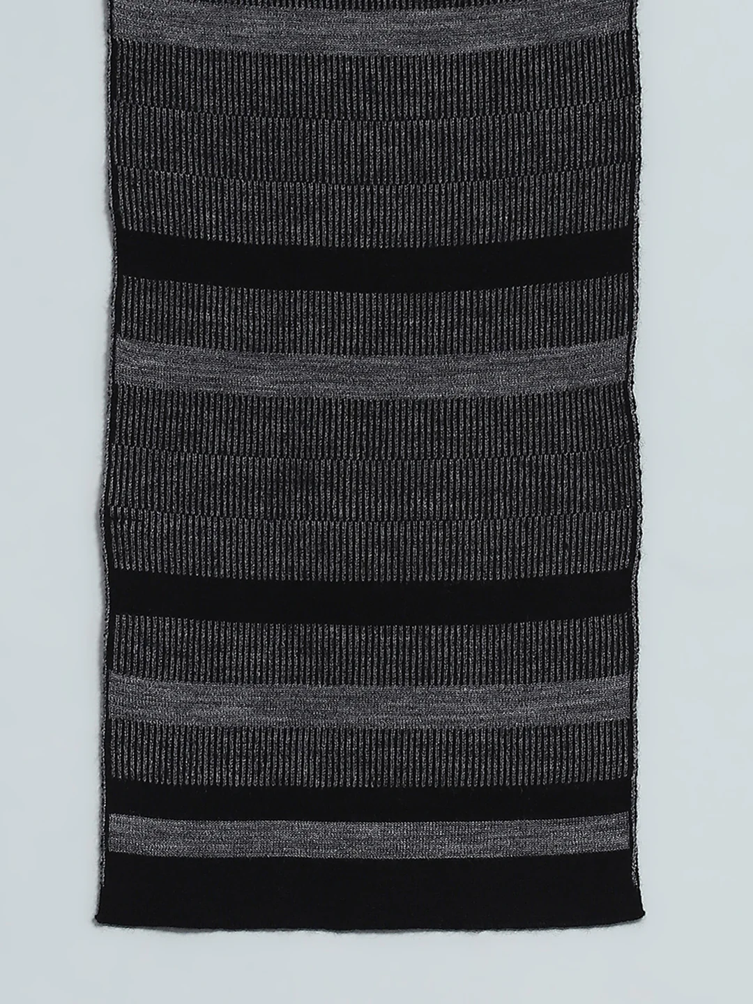 Men Black Self Design Muffler - Image 7
