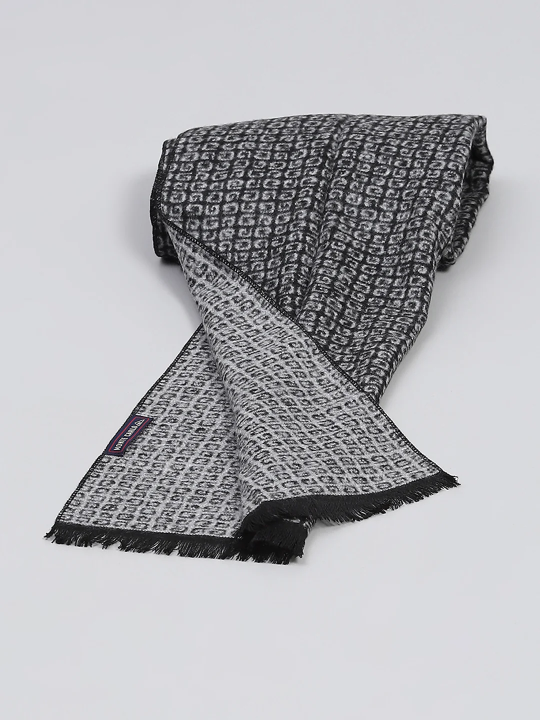 Men Black Self Design Muffler - Image 6