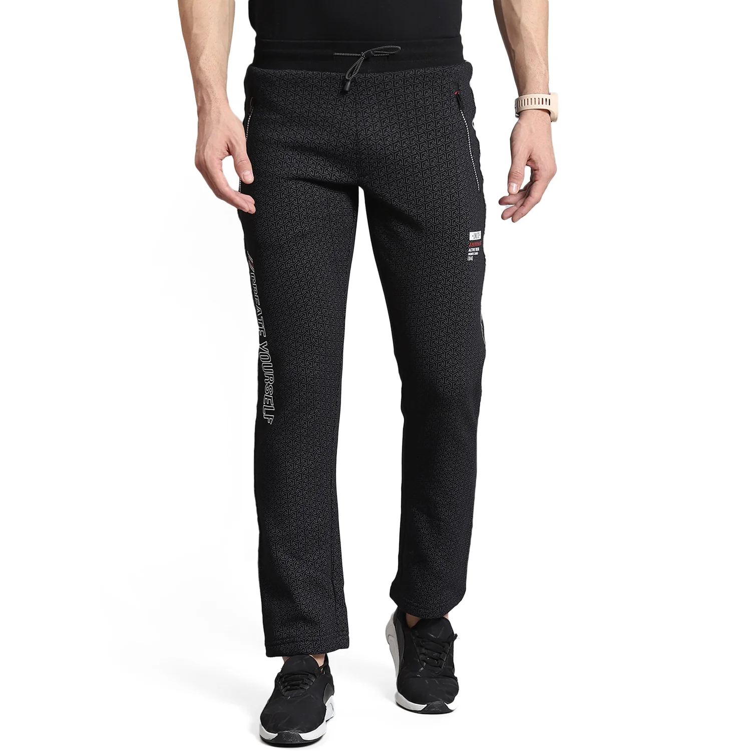 Men Black Self Design Regular Fit Winter Lower - Image 5