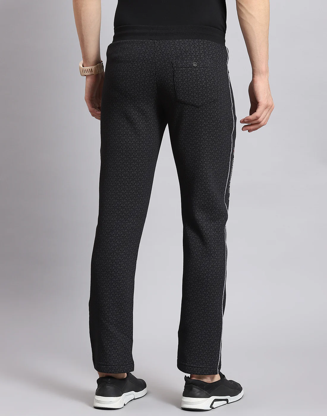 Men Black Self Design Regular Fit Winter Lower - Image 6