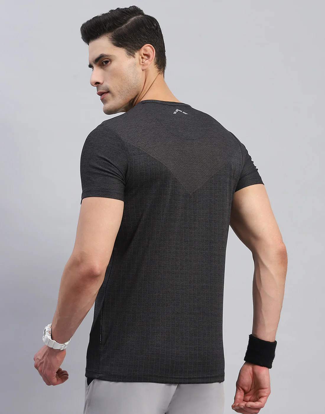 Rock.it Men Black Self Design Round Neck Half Sleeve T-Shirt - Image 5